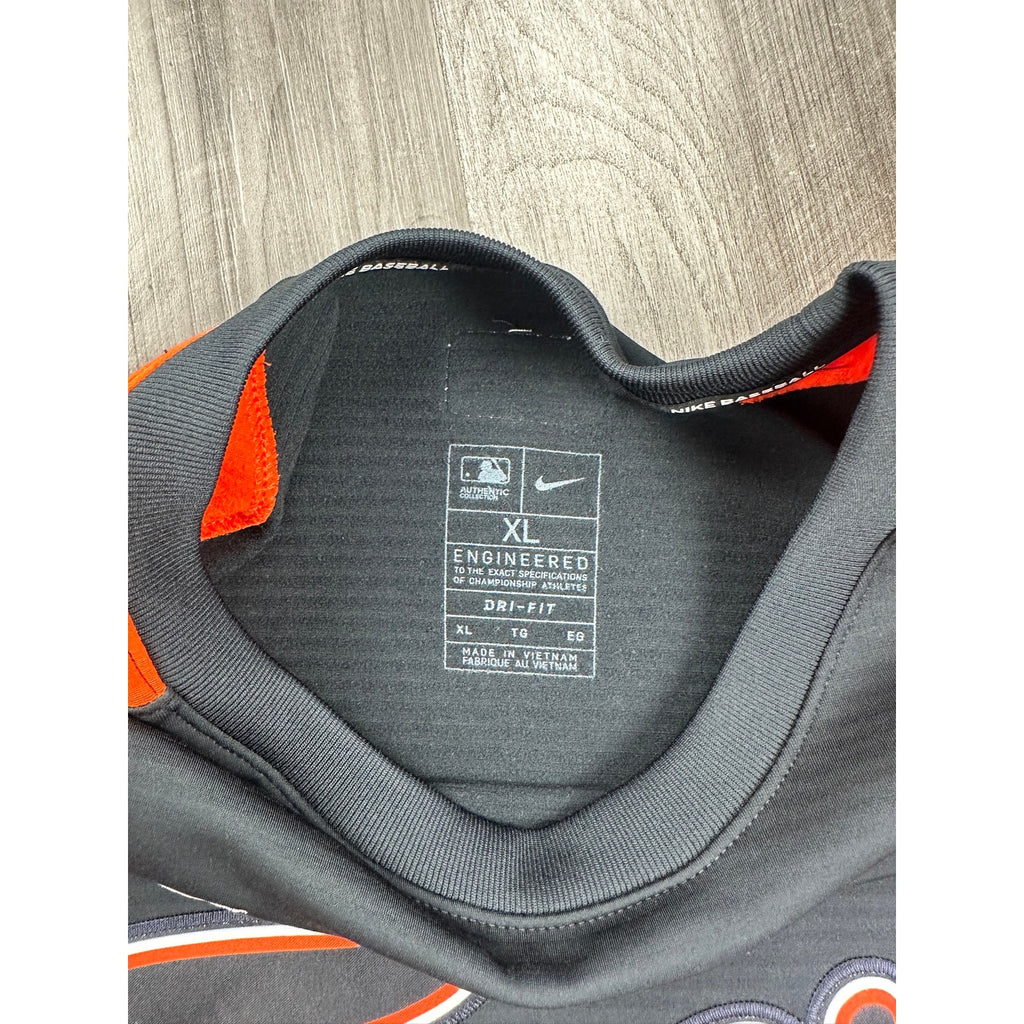 Nike Detroit Tigers Dri-FIT Therma Lined Long Sleeve Pullover in Orange Black — Size XL // Preowned