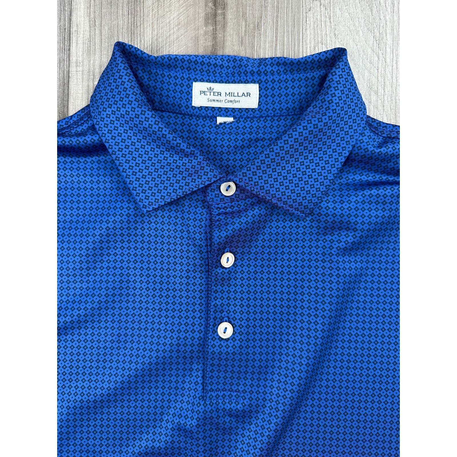 Peter Millar Summer Comfort Wade Stretch Jersey Performance Golf Polo in Blue Lapis — Size XL // Preowned