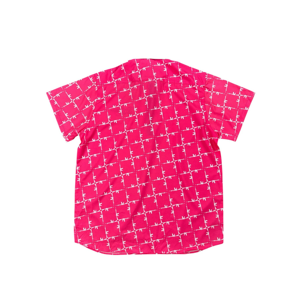Trailer Park Golf Club Classy Rifle Golf Polo in Pink, White and Navy — Size Large