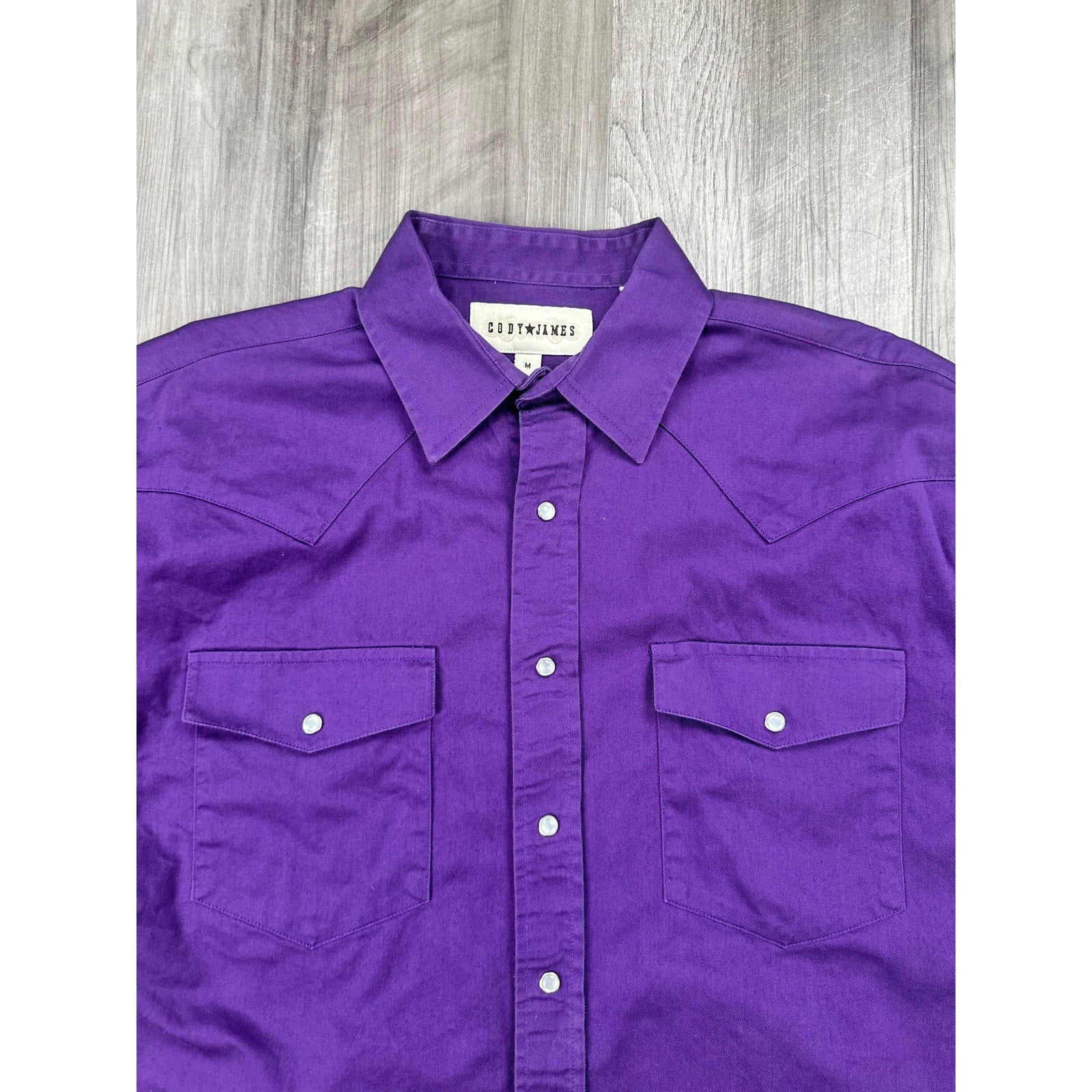Cody James Twill Heavyweight Western Long Sleeve Pearl Snap in Purple — Size Medium // Preowned