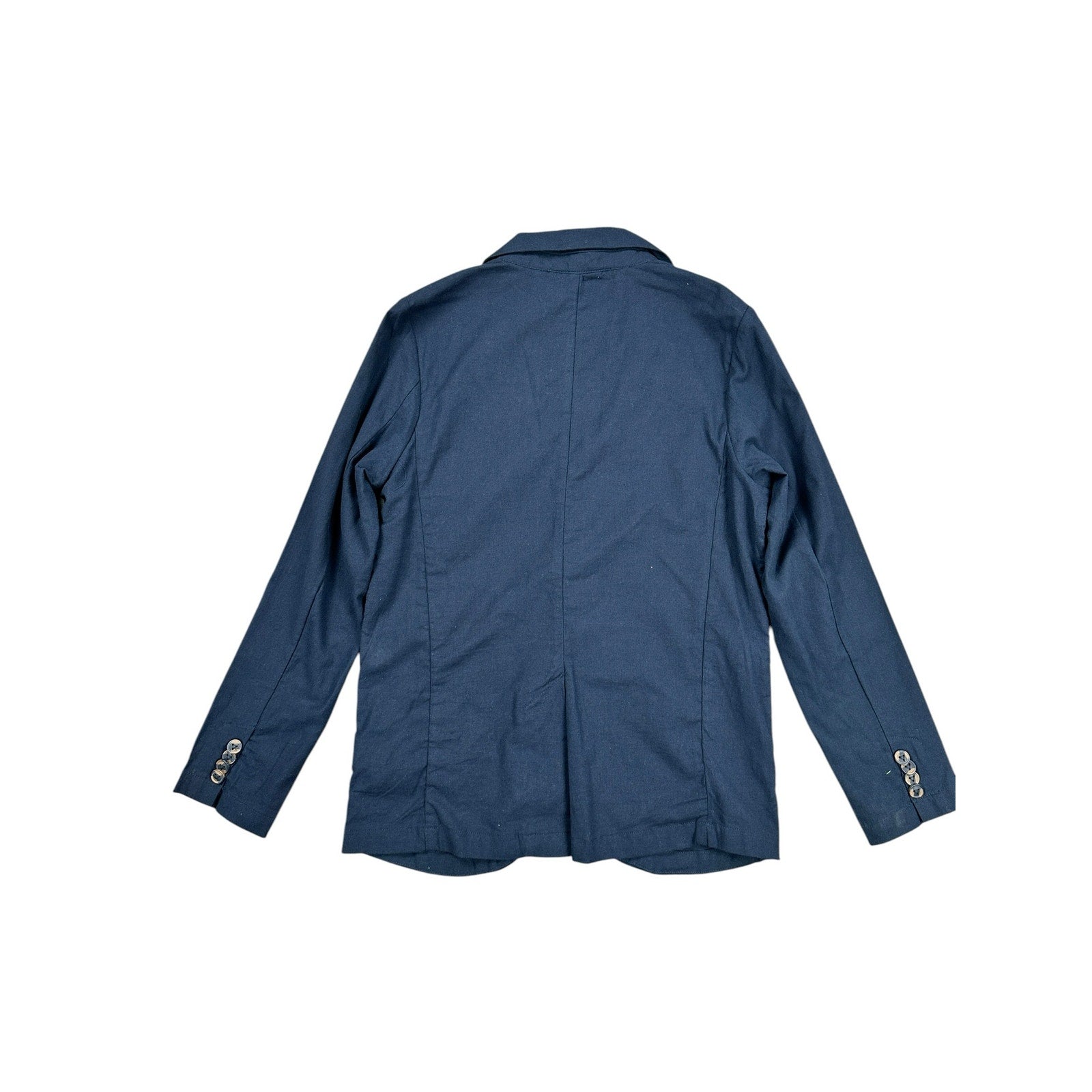 Ike Behar Unstructured Suit in Dark Navy Cotton Linen Spandex — Size Small