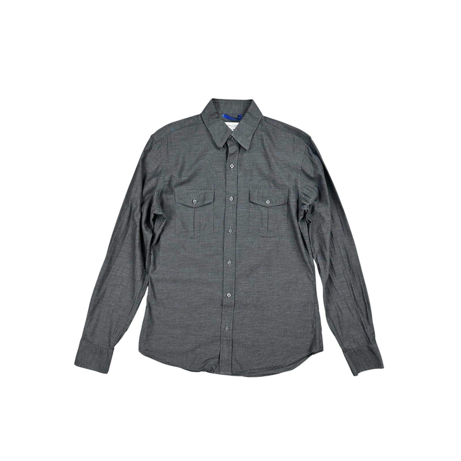 Teddy Stratford Two Pocket Organic Long Sleeve Shirt in Charcoal — Size 1 (US Small) // Preowned