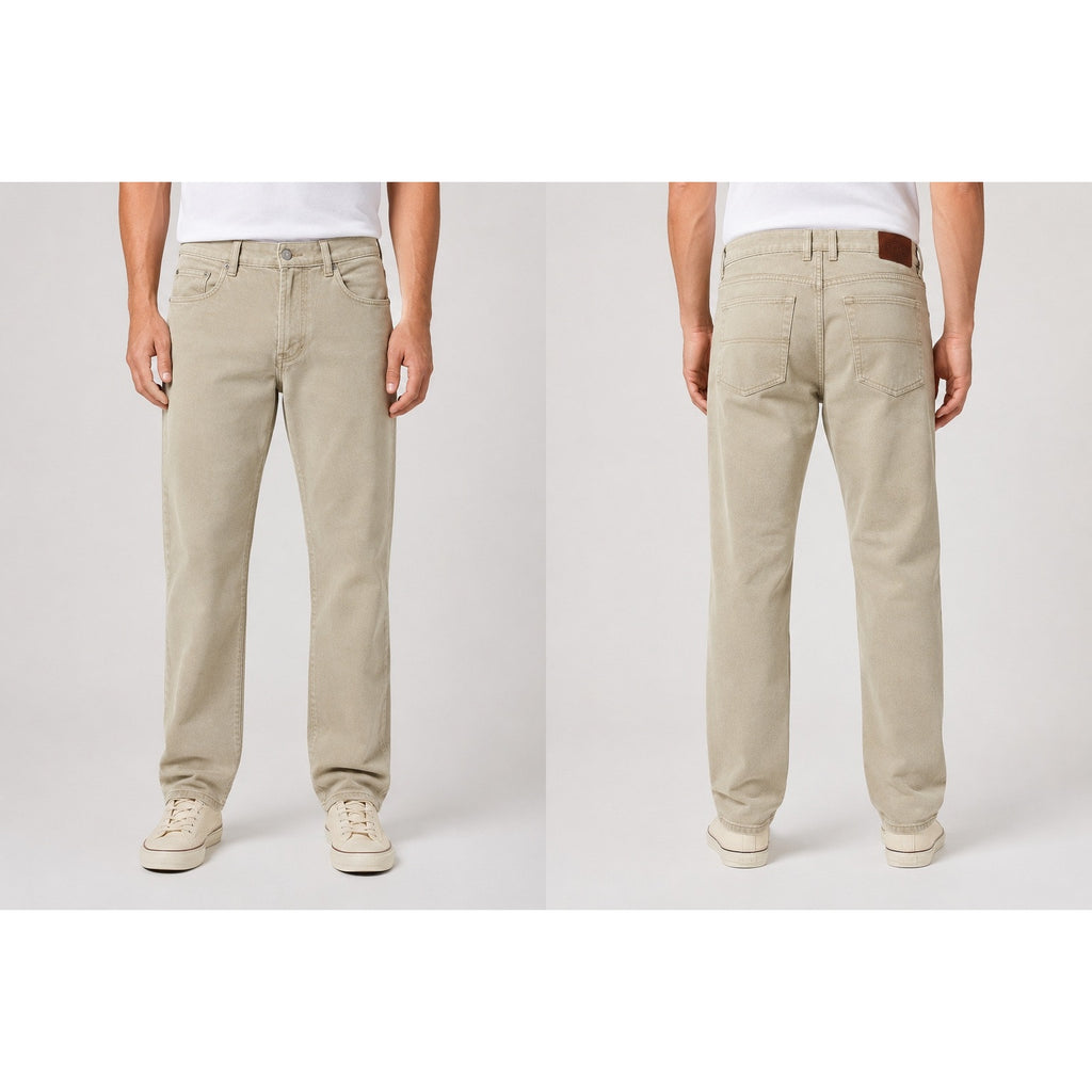 Indigo Palms (by Tommy Bahama) Classic Fit Sueded Brush Twill Cotton Chino Jeans in Tan — Size 35 // Preowned