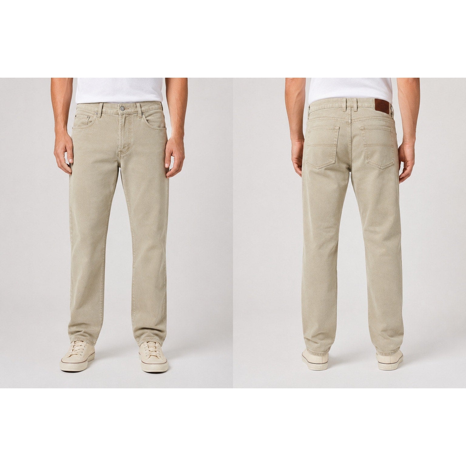 Indigo Palms (by Tommy Bahama) Classic Fit Sueded Brush Twill Cotton Chino Jeans in Tan — Size 35 // Preowned