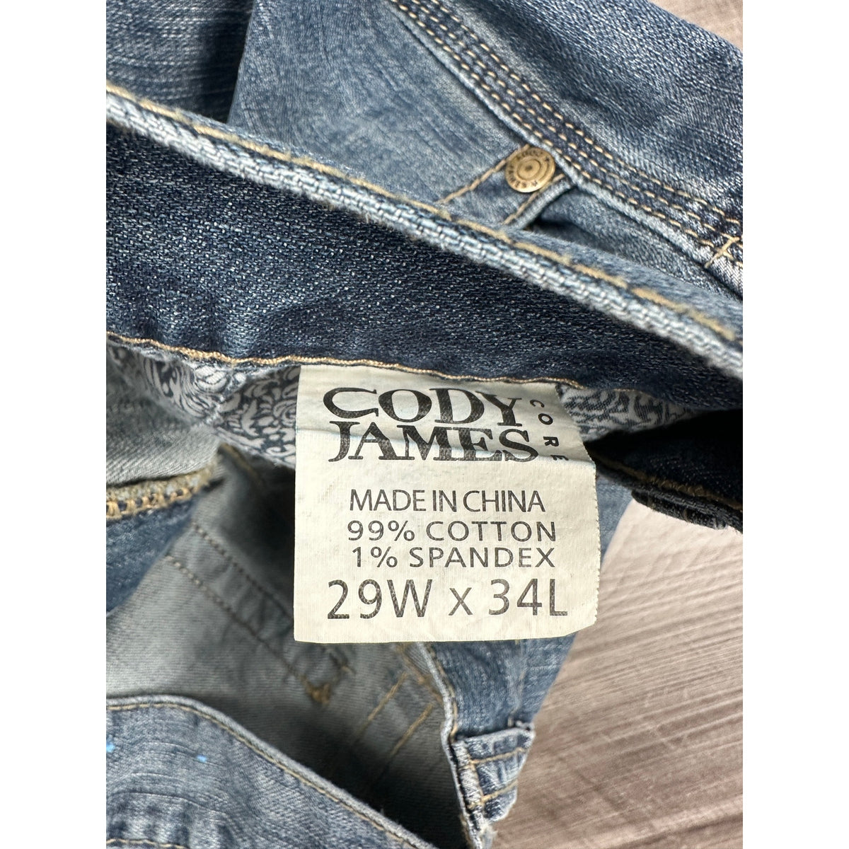 Cody James Light River Bank Stretch Straight Boot Cut Jeans — Size 29x34 // Preowned