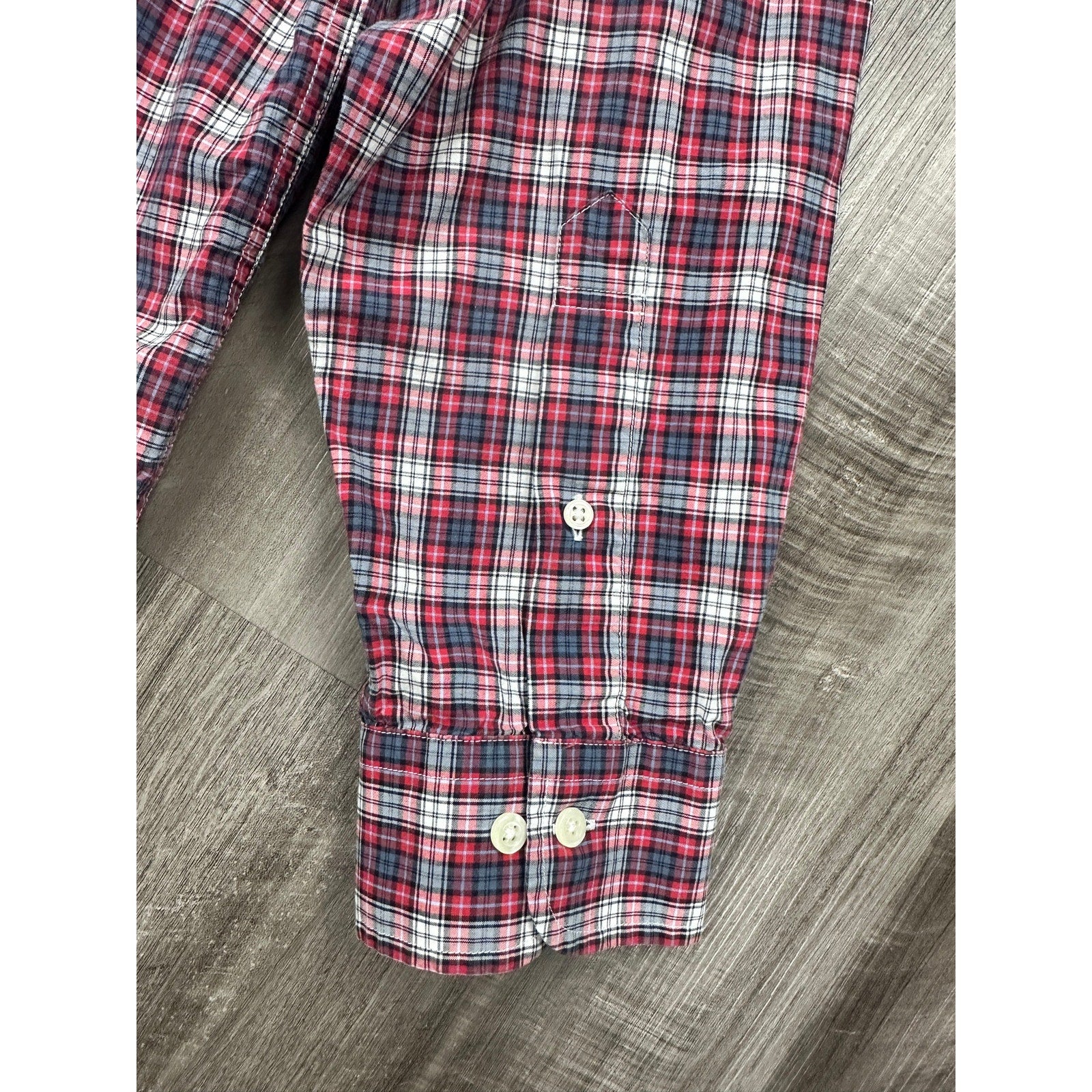 Brooks Brothers Plaid Long Sleeve Shirt in Red, Gray, White, Black — Size Large // Preowned