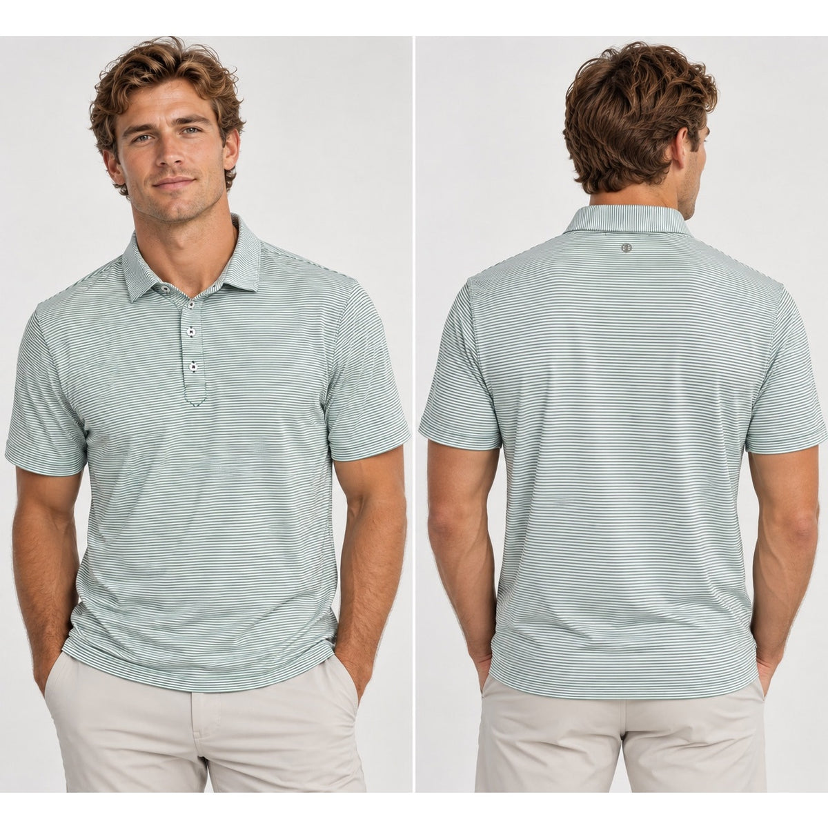 Stitch Golf Atlantic Stripe Golf Polo — Size XL // Preowned