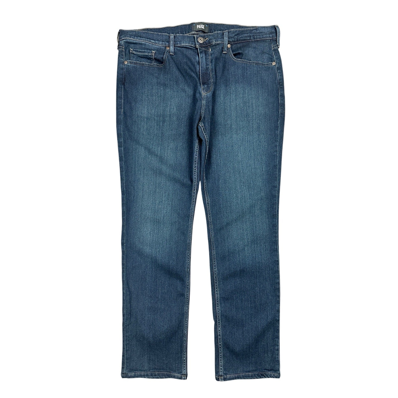 Paige Federal Slim Straight Jeans in Cellar Blue — Size 38 // Preowned