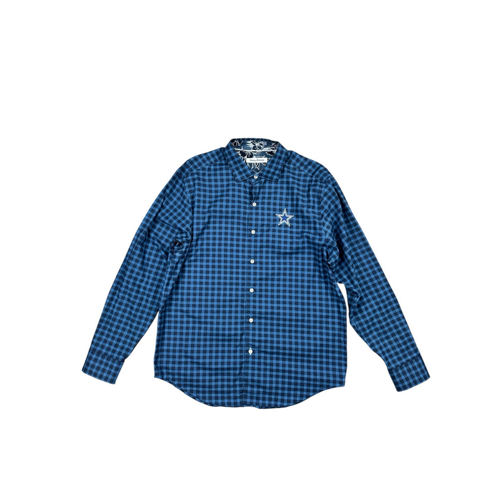 Tommy Bahama Dallas Cowboys Pacific Check Long Sleeve Button Down — Size Medium // Preowned