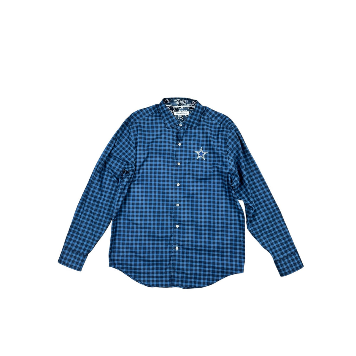 Tommy Bahama Dallas Cowboys Pacific Check Long Sleeve Button Down — Size Medium // Preowned