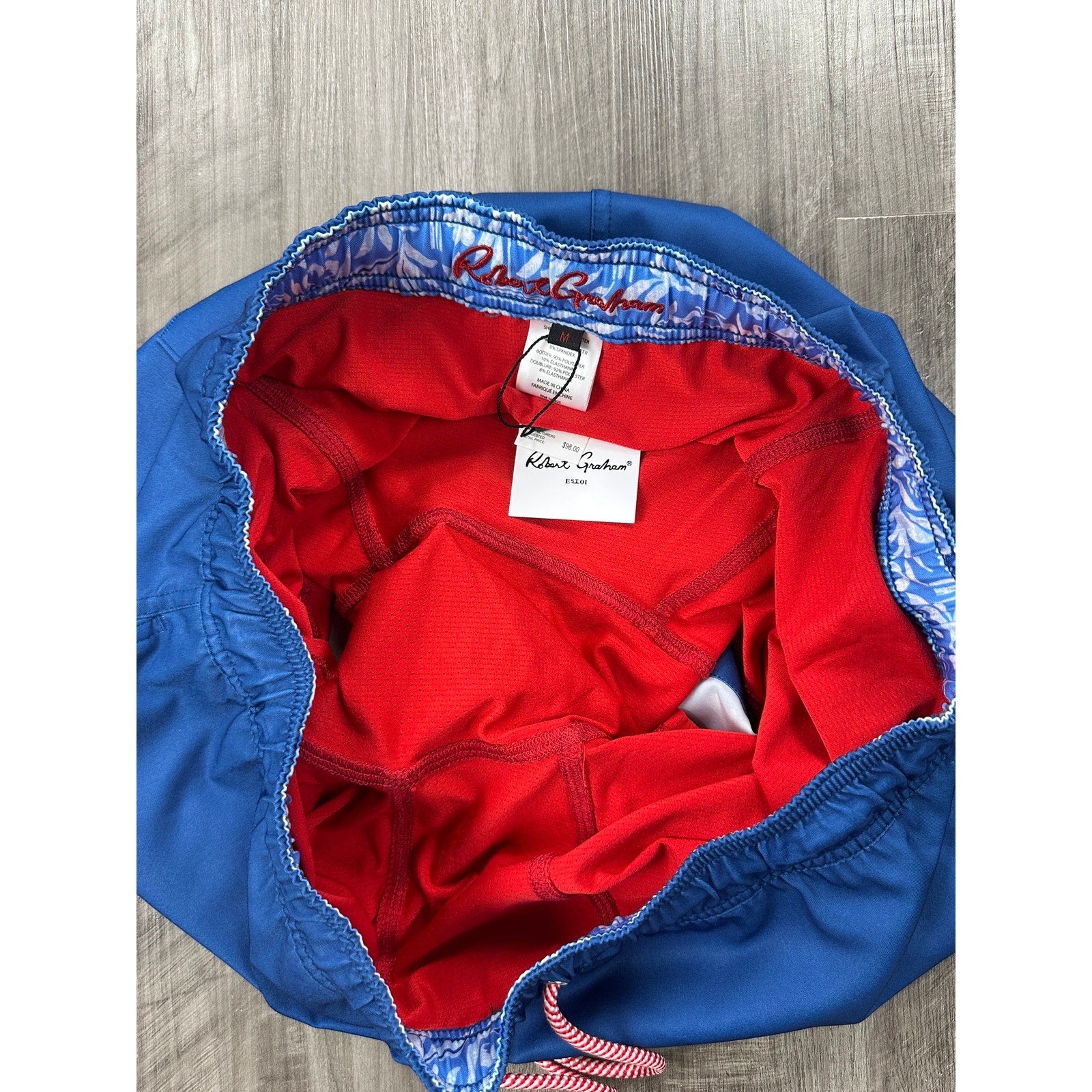 Robert Graham Bulldog Swim Trunks True Blue — Size Medium