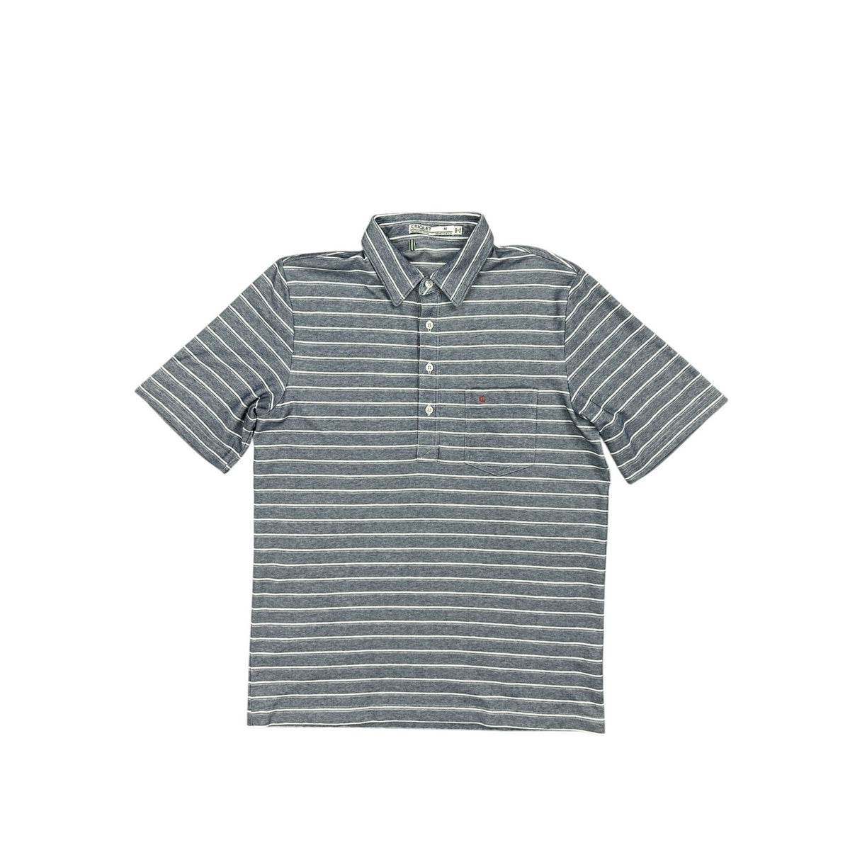 Criquet JG40 Striped Pique Players Polo — Size Medium // Preowned
