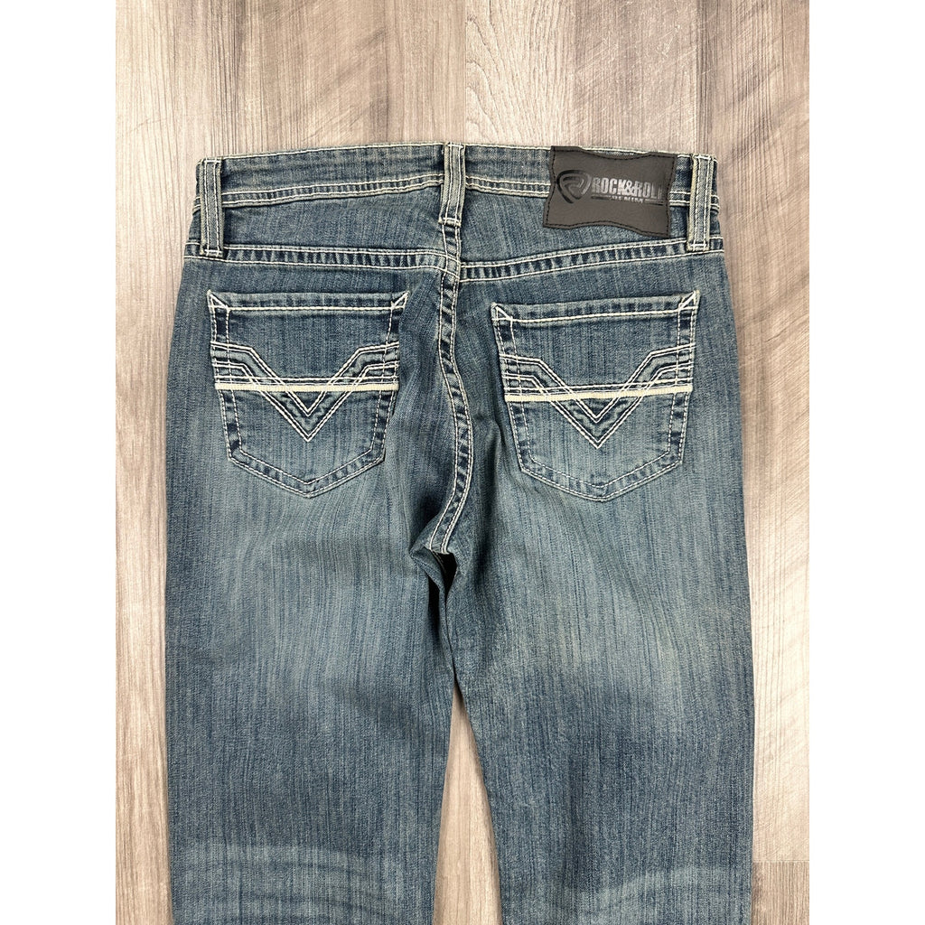 Rock & Roll Denim Revolver Slim Straight Leg Jean in Blue — Size 30x34 // Preowned