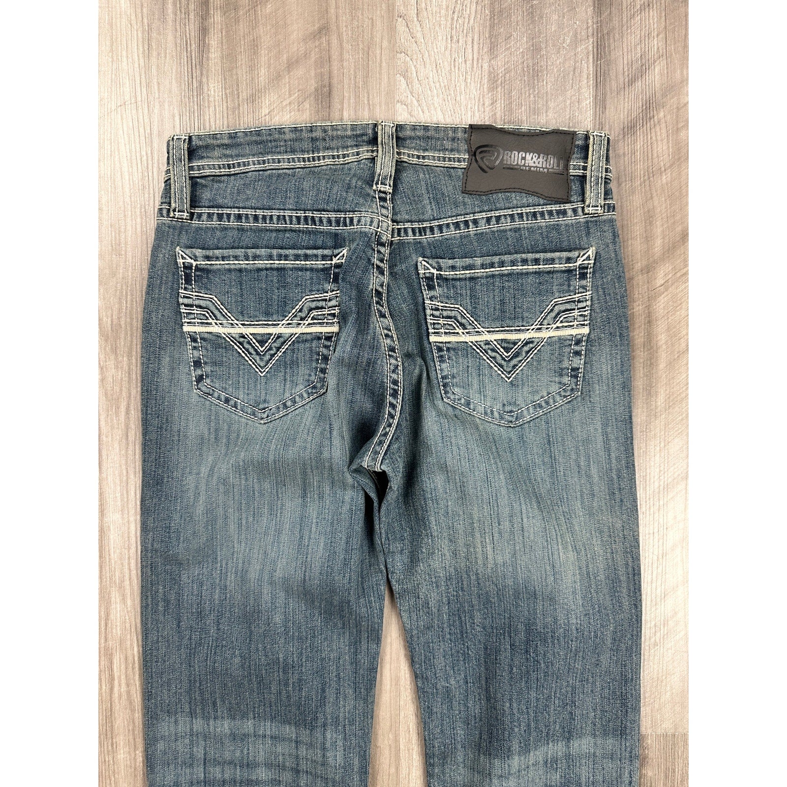 Rock & Roll Denim Revolver Slim Straight Leg Jean in Blue — Size 30x34 // Preowned