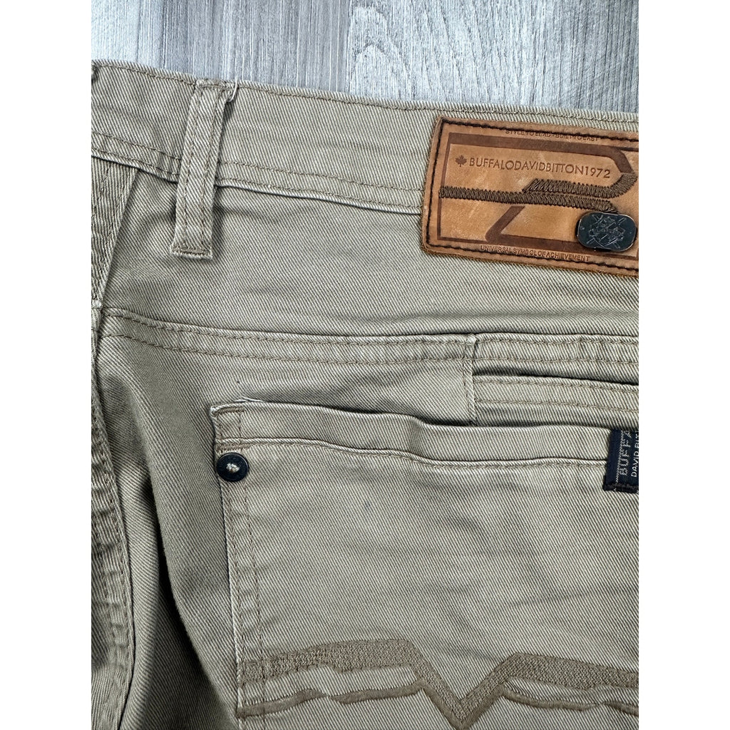 Buffalo David Bitton Six-X Straight Leg Twill Pant in Tan Khaki — Approx. 33x32