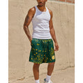 Eric Emanuel Paisley Mesh Gym Shorts in Green, Golden Yellow and White — Size XL // Preowned