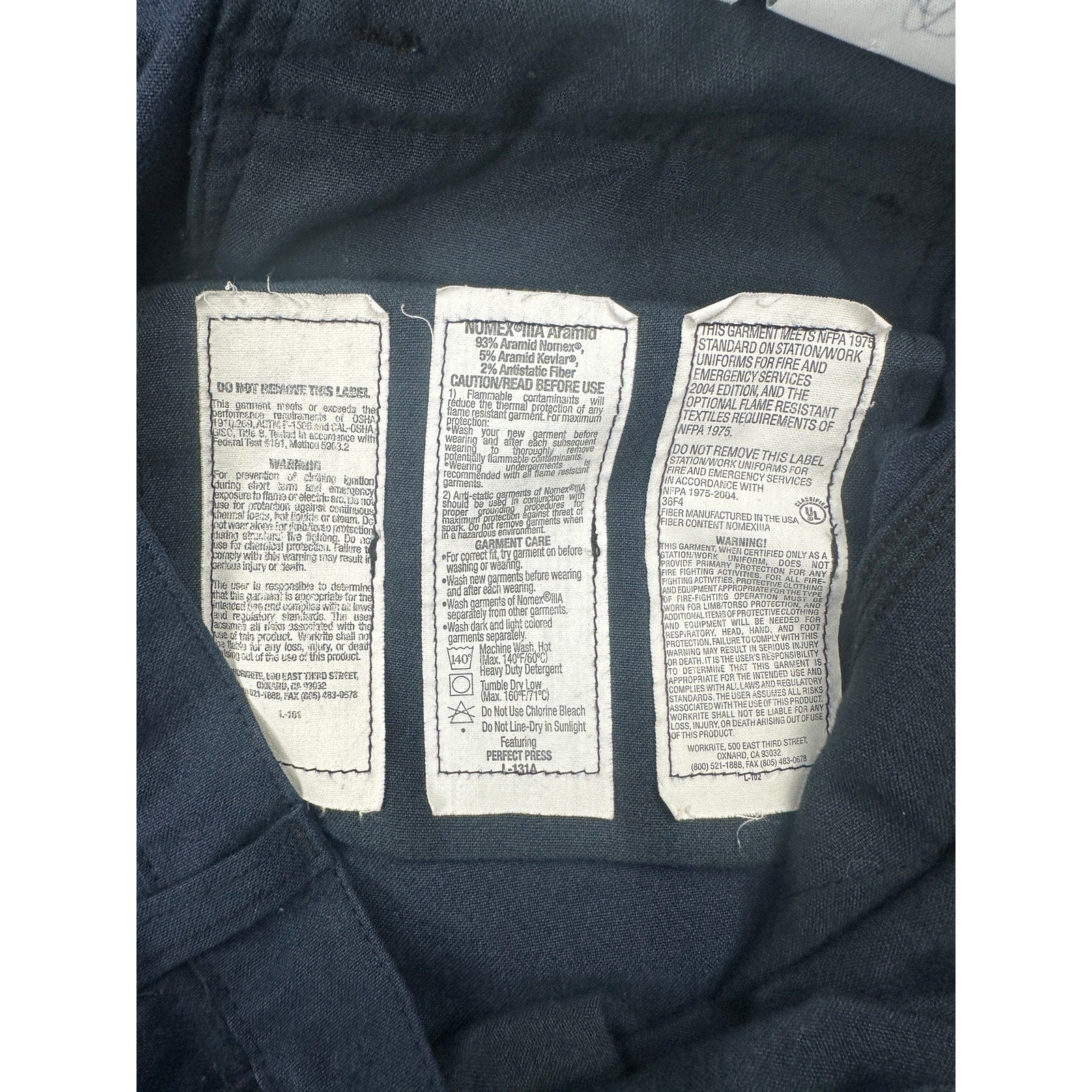Workrite Classic Firefighter Nomex Pants in Navy — Size 40 // Preowned