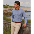Holderness & Bourne The Flynn Signature Fit Plaid Long Sleeve Shirt in Bedford Blue — Size Large