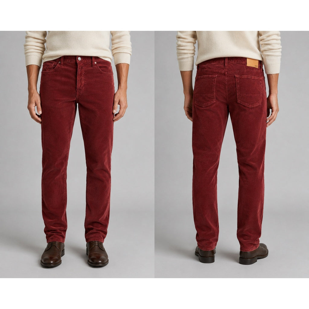 Vince Velvet Corduroy Skinny Fit Made in USA Button Fly Jeans in Brick Red — Size 34 // Preowned