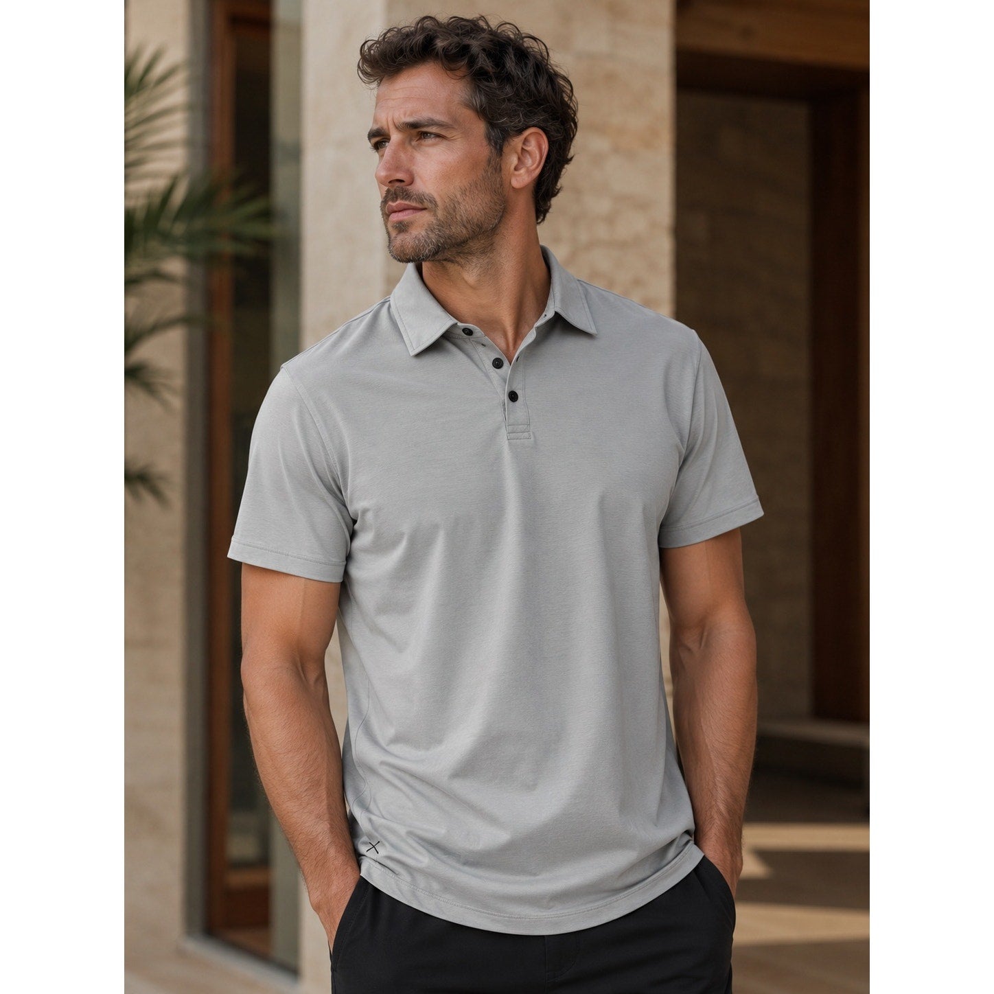 Cuts Pyca Pro Curve Hem Polo Shirt in Gray — Size 2XL // Preowned