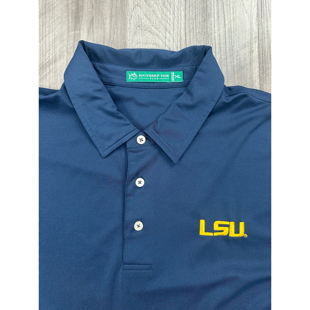 Southern Tide LSU Tigers Club Jersey Golf Performance Polo in Navy — Size XL // Preowned