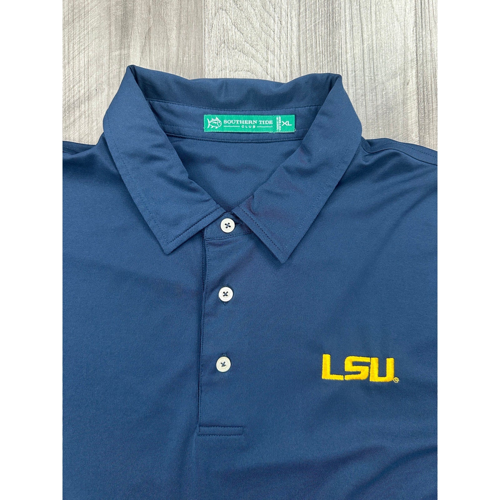 Southern Tide LSU Tigers Club Jersey Golf Performance Polo in Navy — Size XL // Preowned