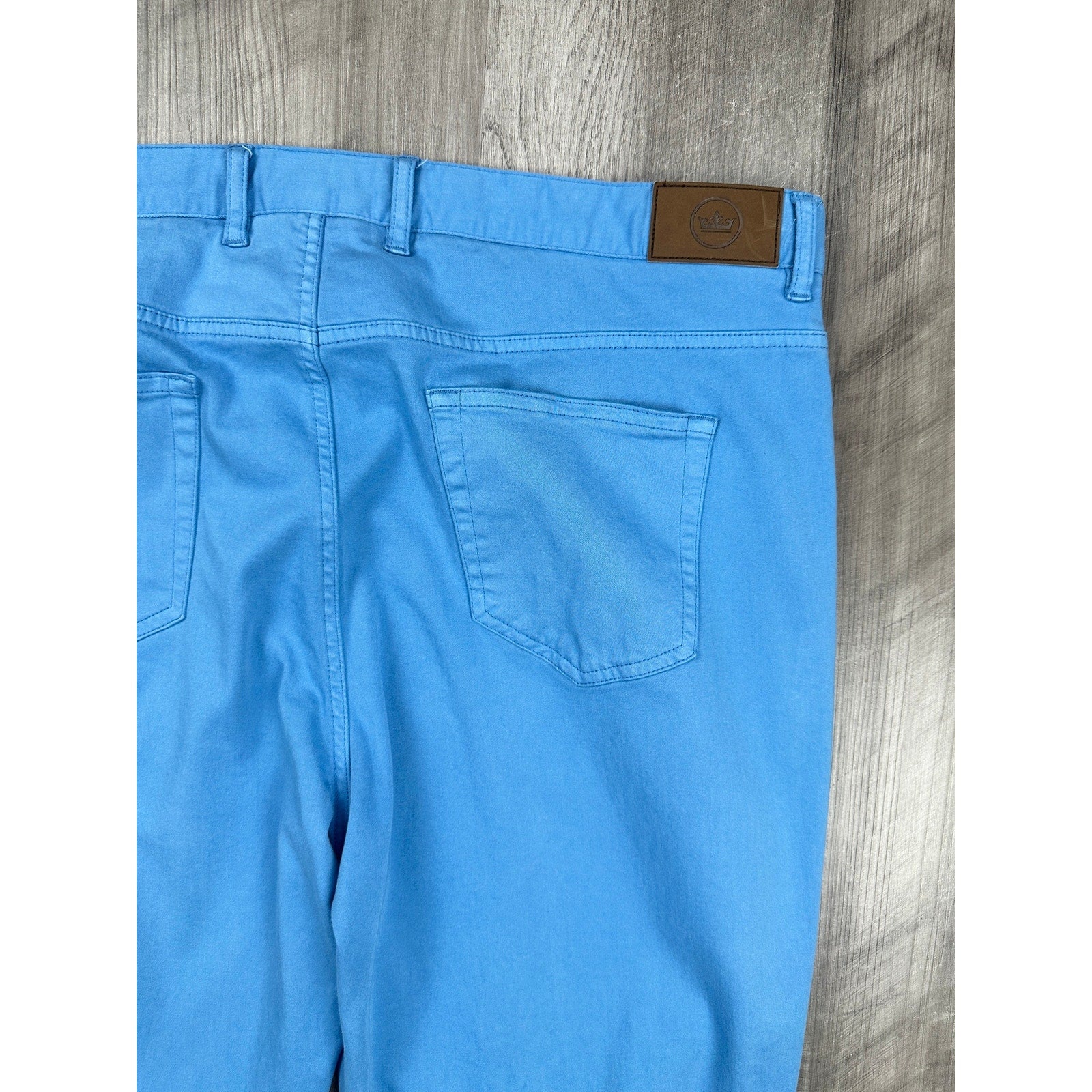 Peter Millar Signature Sateen Five Pocket Pants in Light Blue — Size 40 // Preowned