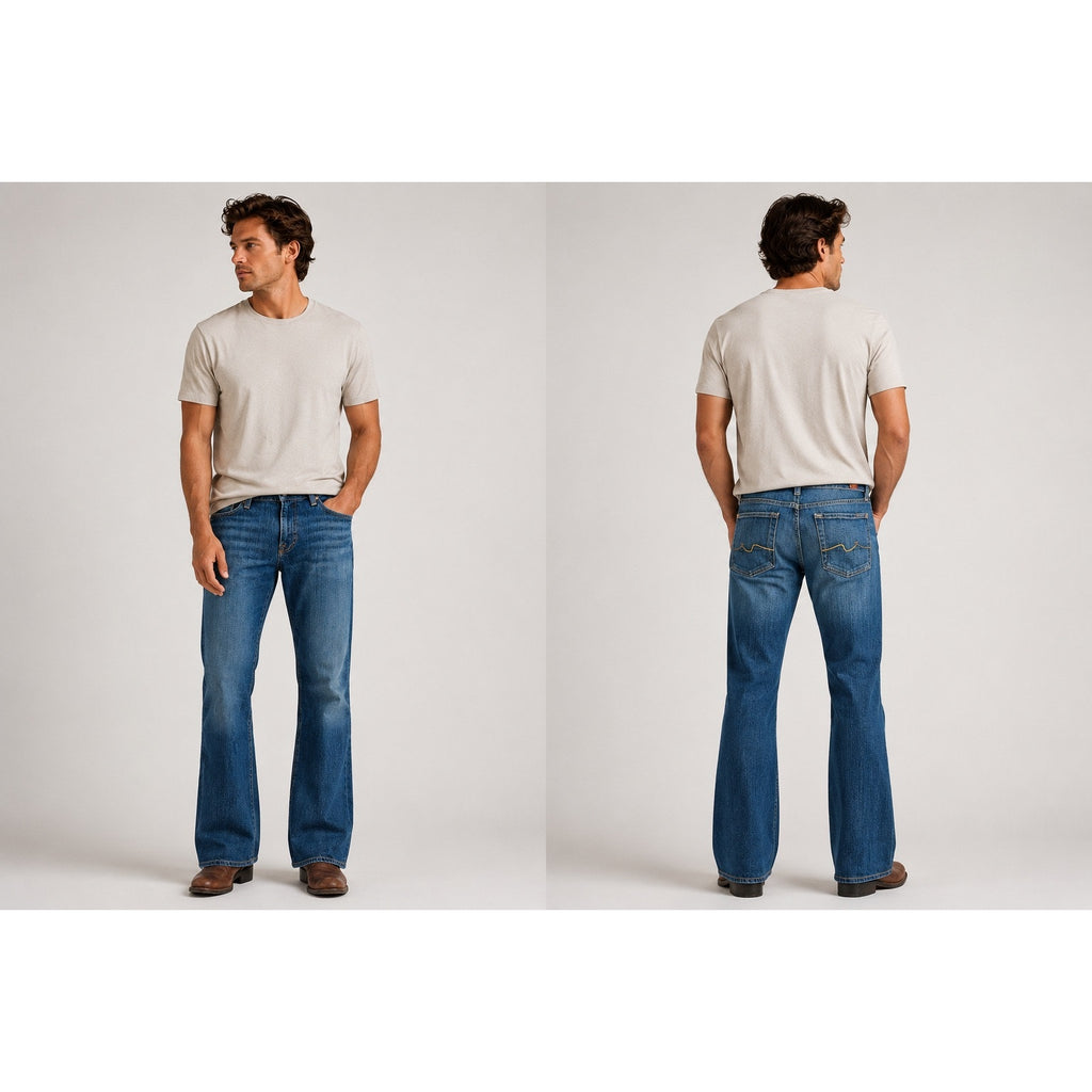 7 For All Mankind Bootcut Jean Made in USA in Blue — Size 32 // Preowned