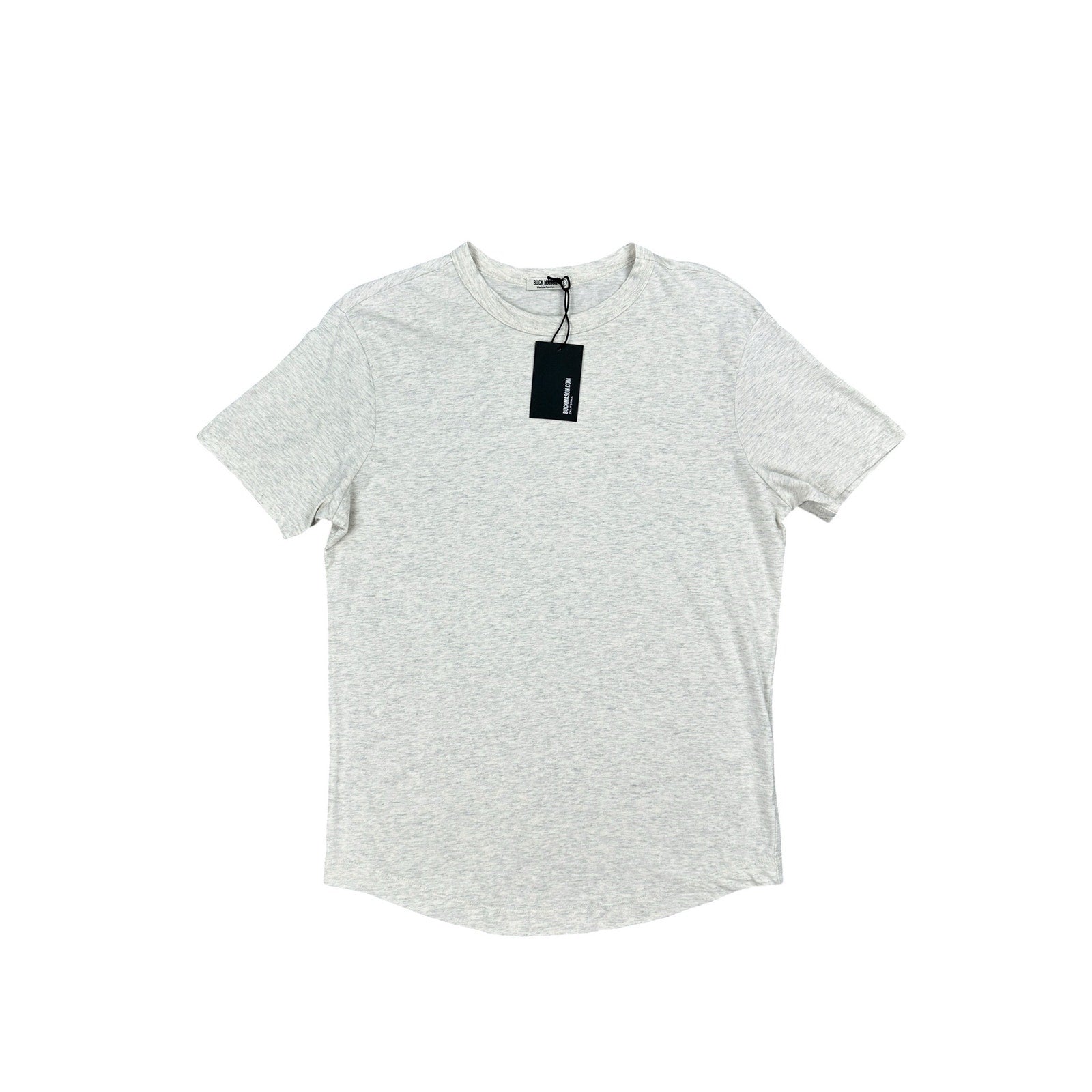 Buck Mason Pima Curved Hem Tee in Heather Oatmeal — Size Small