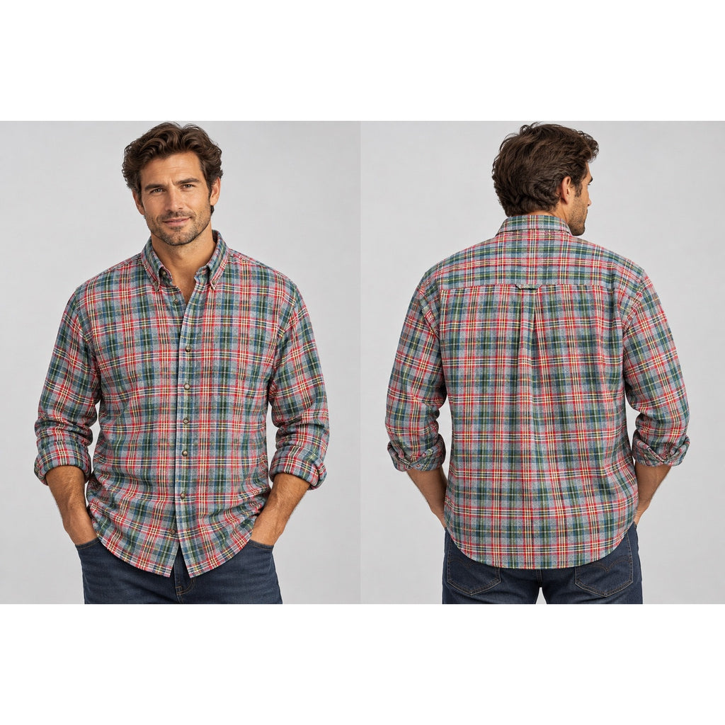 GANT Herringbone Harbor Plaid Long Sleeve Button Down Shirt — Size XL // Preowned