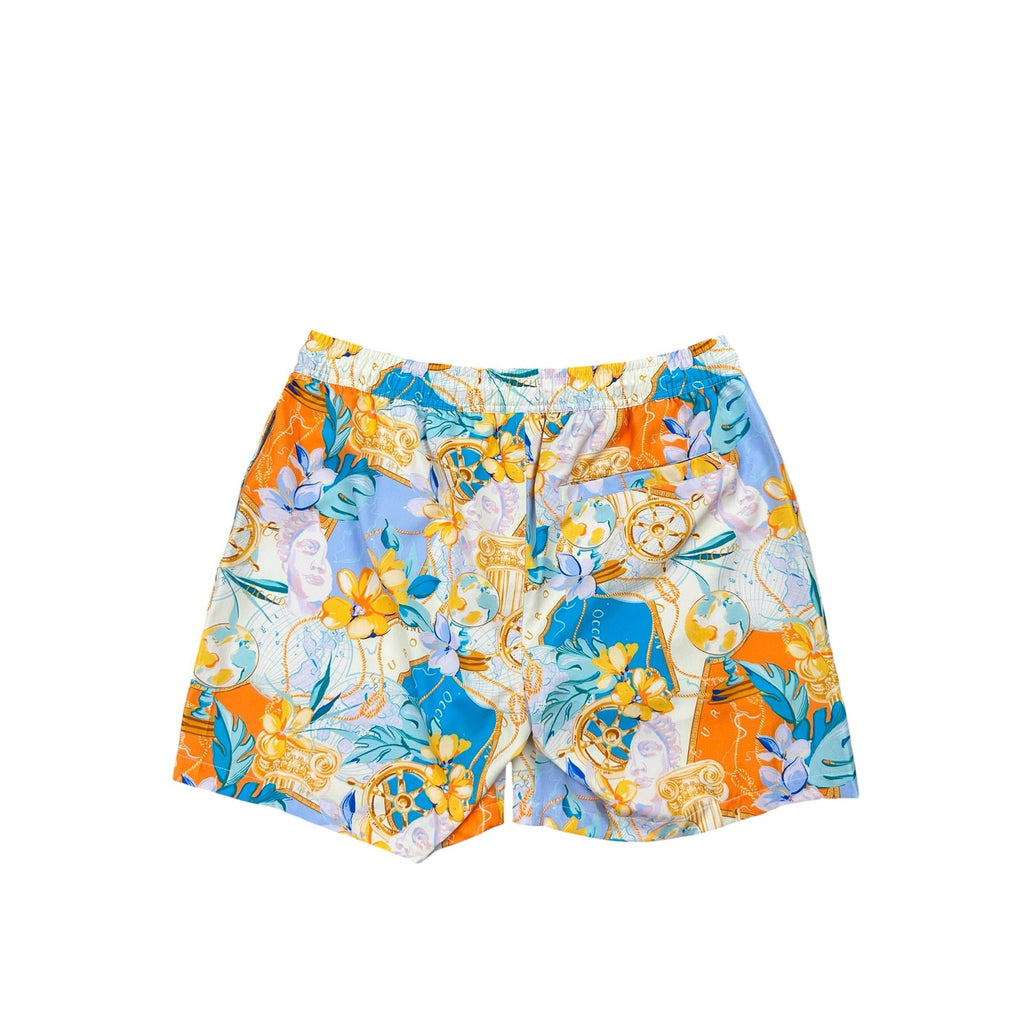 Robert Graham Floral Gold Treasure Swim Trunks — Size Medium
