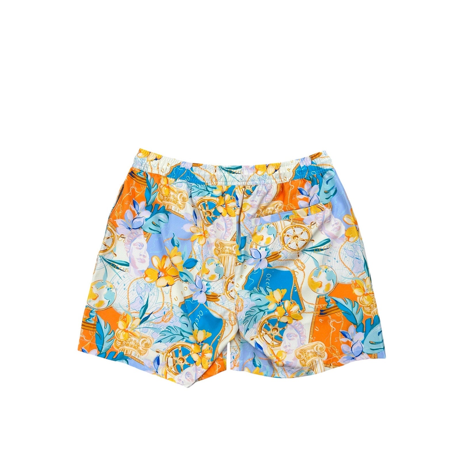 Robert Graham Floral Gold Treasure Swim Trunks — Size Medium
