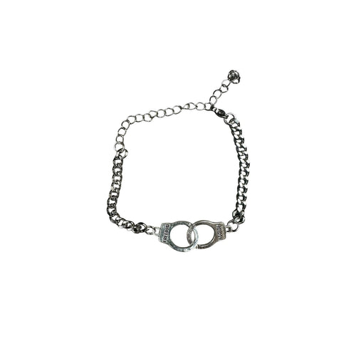 Andrew Christian Freedom Handcuff Bracelet in Silver — One Size
