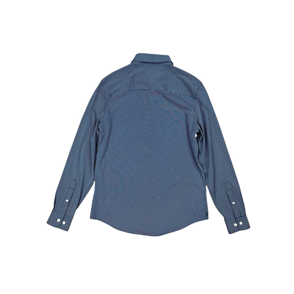 Rhone Slim Fit Birdseye Long Sleeve Commuter Shirt in Navy, White — Size Medium // Preowned