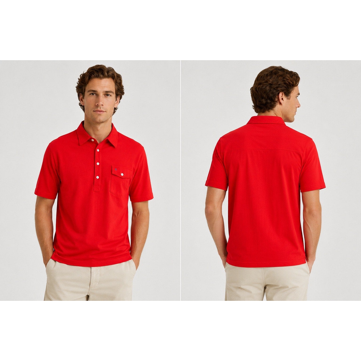 Criquet Players Classic Polo Shirt in Red — Size Large // Preowned