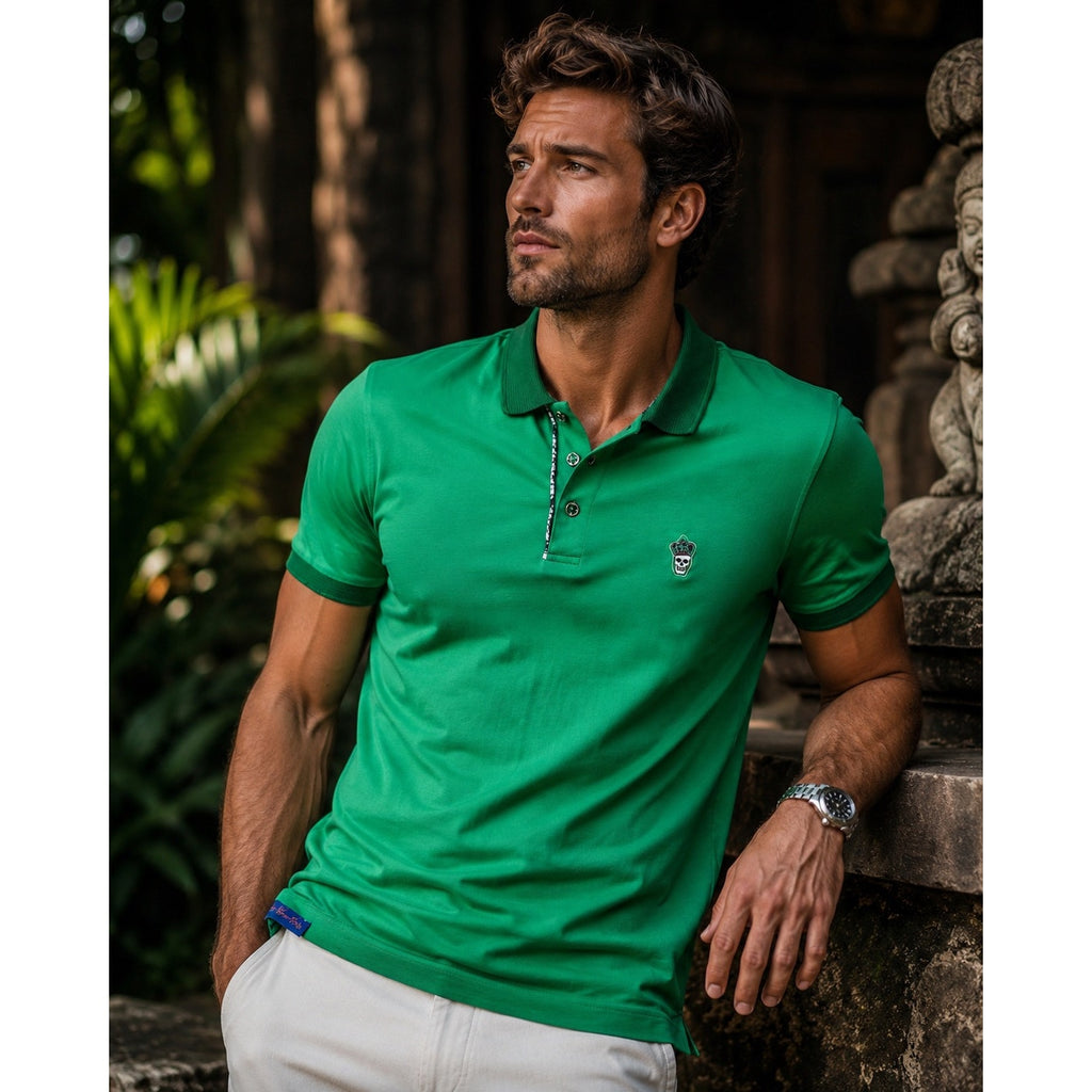 Robert Graham Lucifer Knit Classic Fit Polo in Green — Size Small // Preowned