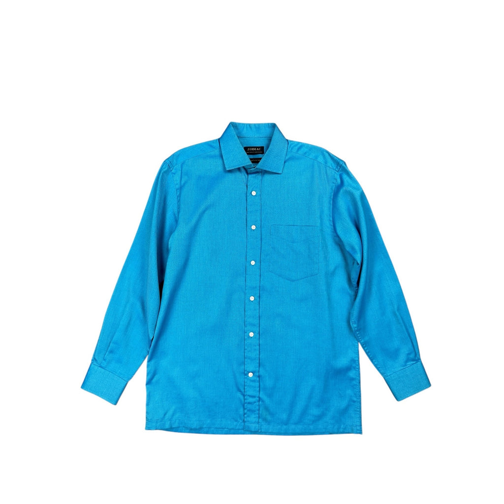 Zodiac Birds Eye Updated Fit Mercerized Two-Ply Cotton Long Sleeve Shirt — Size 40/15.75 (Medium) // Preowned