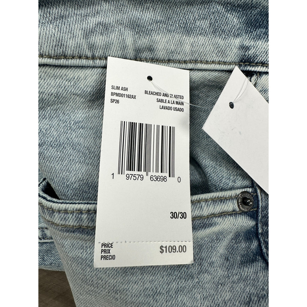 Buffalo David Bitton Slim Ash Stretch Jeans in Bleached and Blasted — Size 30x30