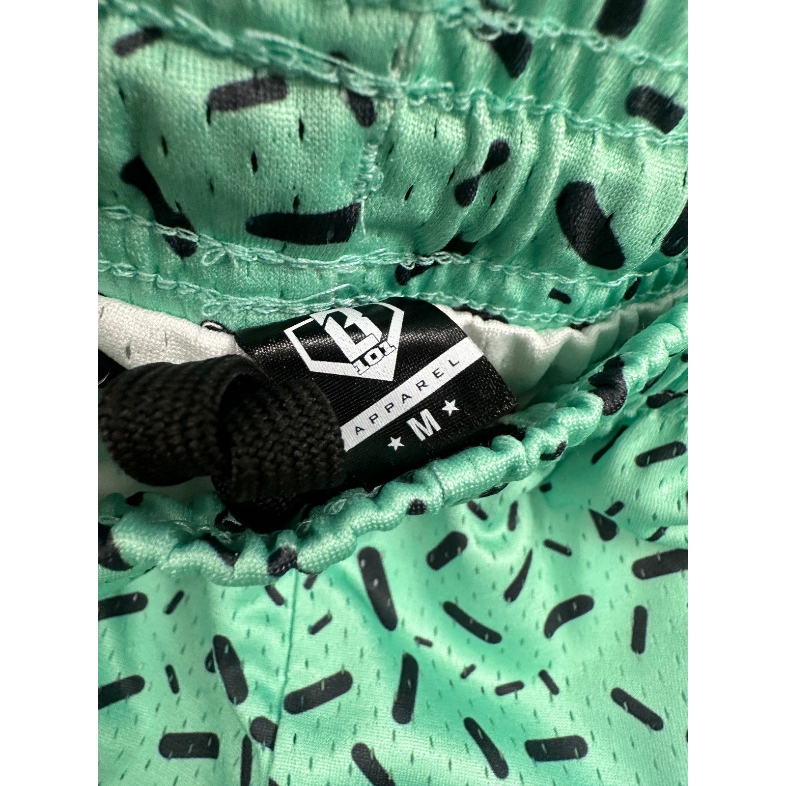 Baseball Lifestyle 101 Ice Cream Mesh Athletic Shorts in Mint Green — Size Medium