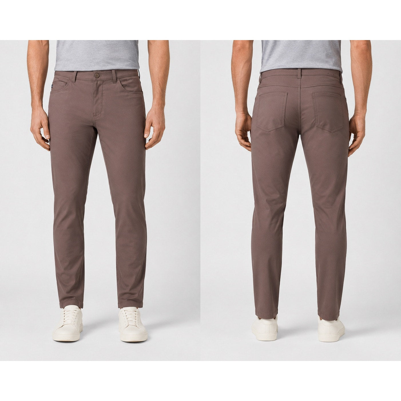 Mizzen+Main Helmsman Performance Slim Fit Chino Pants in Brown — Size 34x32 // Preowned