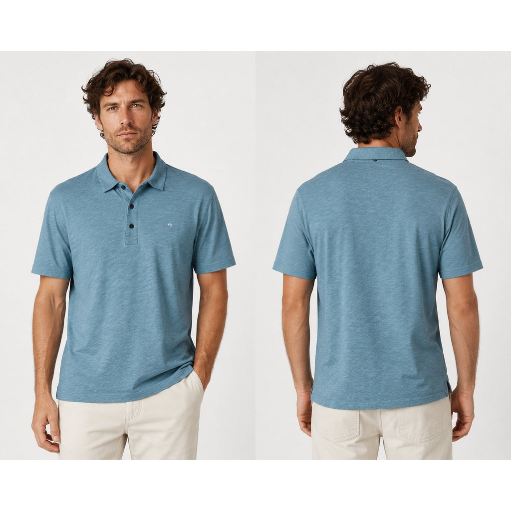 Rag & Bone Classic Slub Made in Peru Polo in Blue — Size 2XL // Preowned