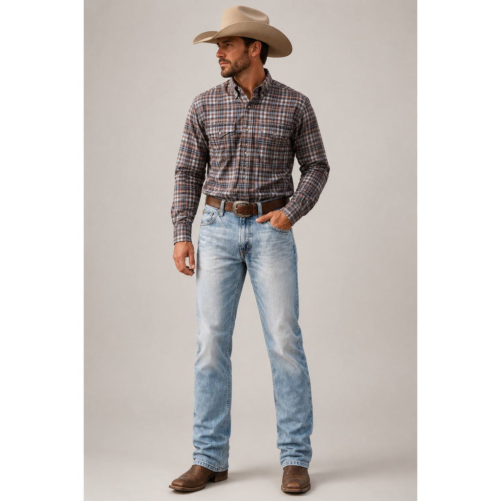 Ariat M5 Straight Gambler Stackable Light Wash Jeans — 34x36