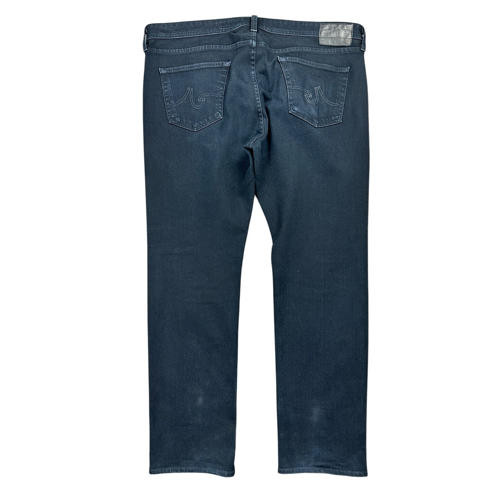 AG Adriano Goldschmied The Matchbox Slim Straight Jeans in Dark Blue Stone Wash — Size 40 // Preowned