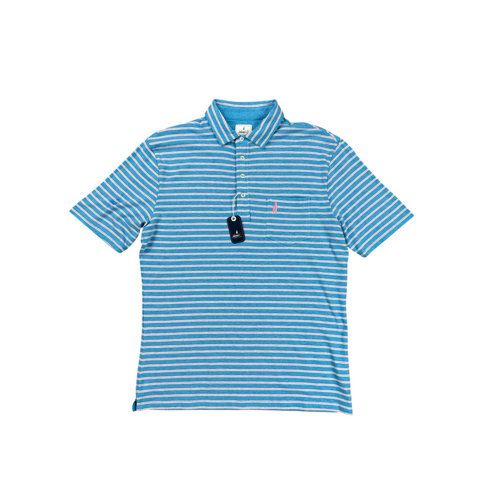 Johnnie-O Matthis Original 4 Button Striped Polo in Maya — Size Medium