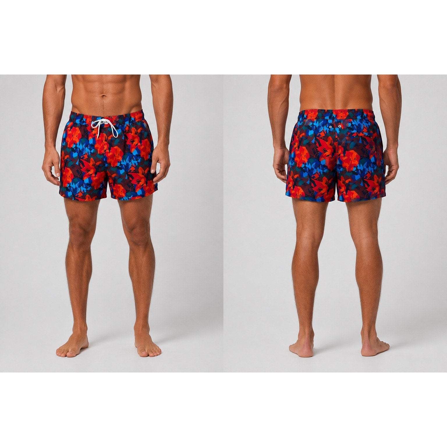 2(X)IST Floral Swim Trunks in Red, Maroon, Blue, Green — Size Large // Preowned