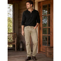 Buffalo David Bitton Six-X Straight Leg Twill Pant in Tan Khaki — Approx. 33x32