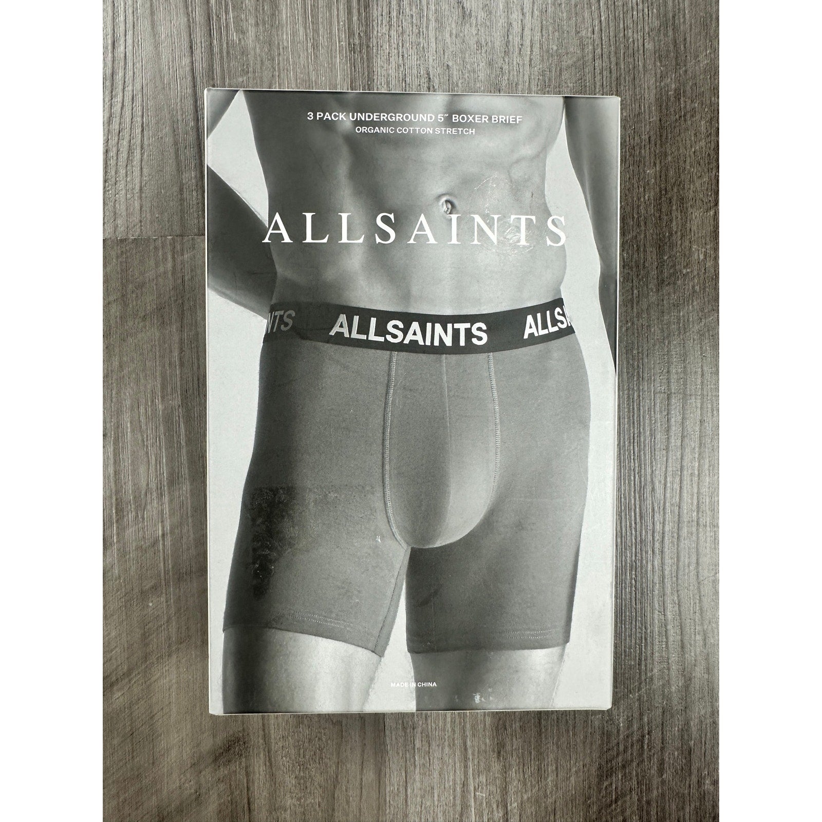 All Saints Underground Organic Cotton 4-Way Stretch 5-Inch Boxer Brief 3-Pack in Grey Multi — Size Small