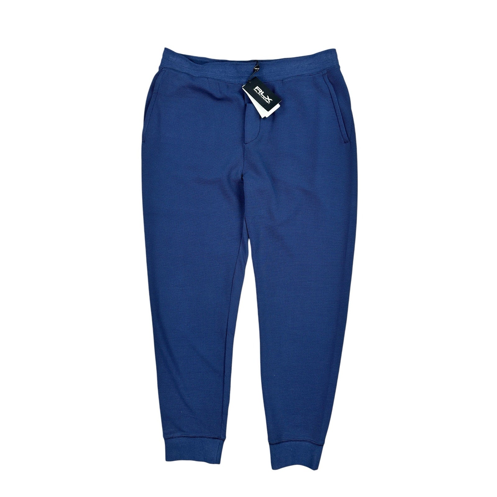 RLX Ralph Lauren Performance Waffle-Knit Jogger Pants in Navy — Size XL