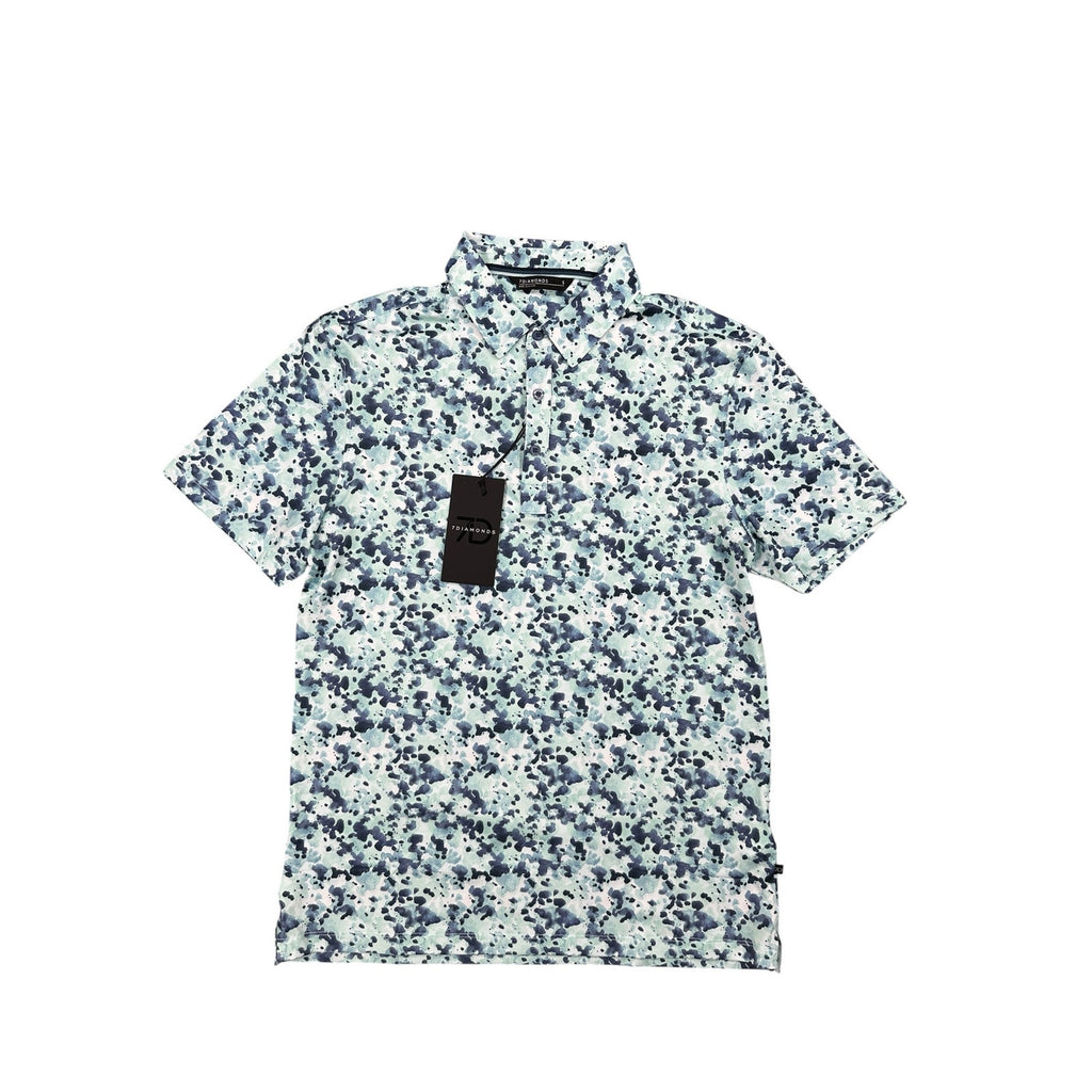 7 Diamonds Lunar 4 Way Stretch Polo in Mint — Size Small