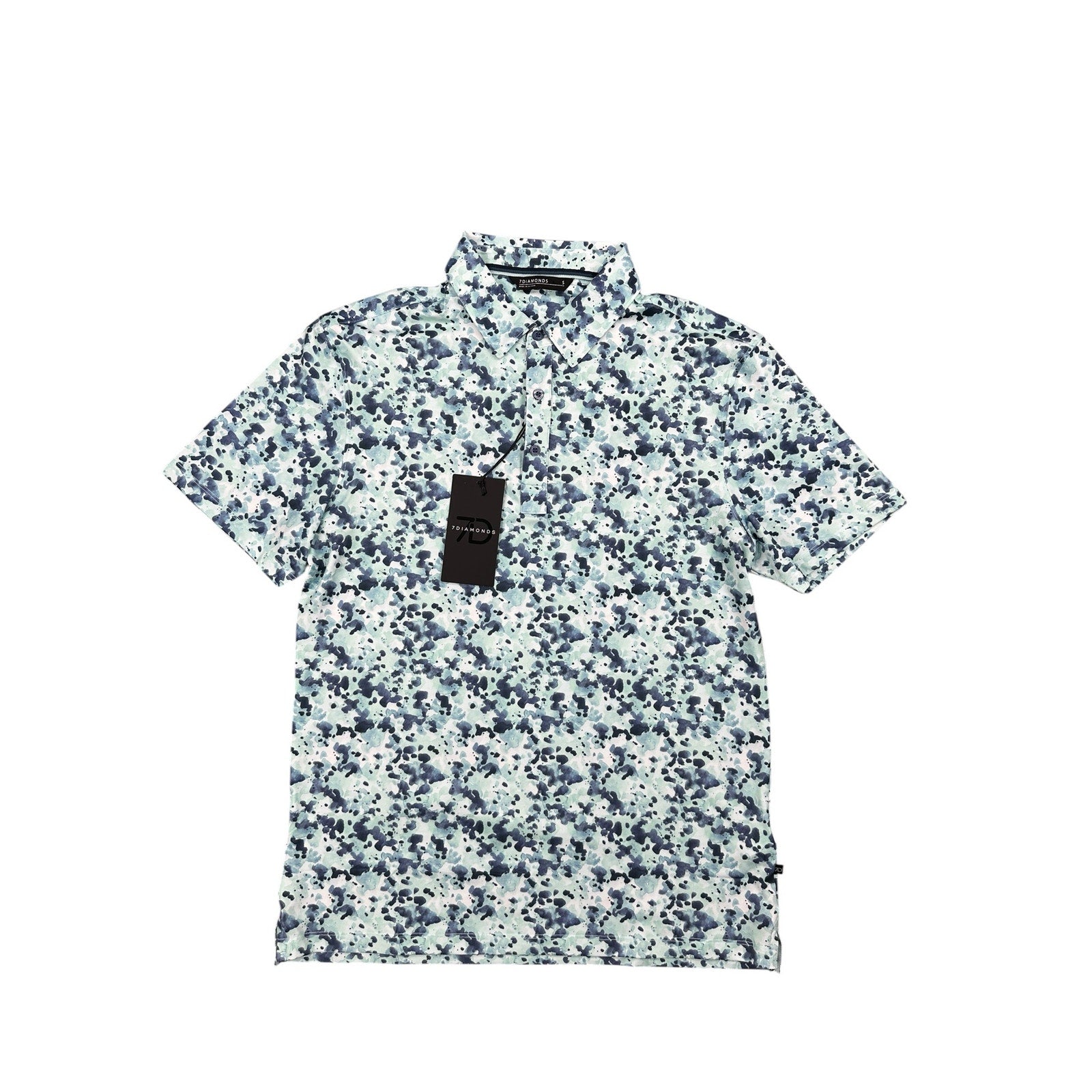 7 Diamonds Lunar 4 Way Stretch Polo in Mint — Size Small